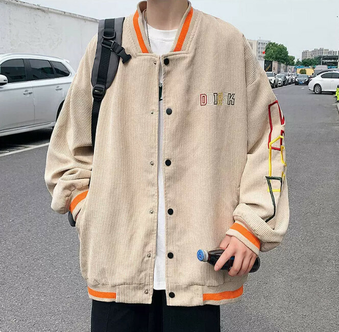 激抵燈芯絨外套男士（杏色 尺碼：M-4XL）（下單後聯絡客服確認發貨尺碼）