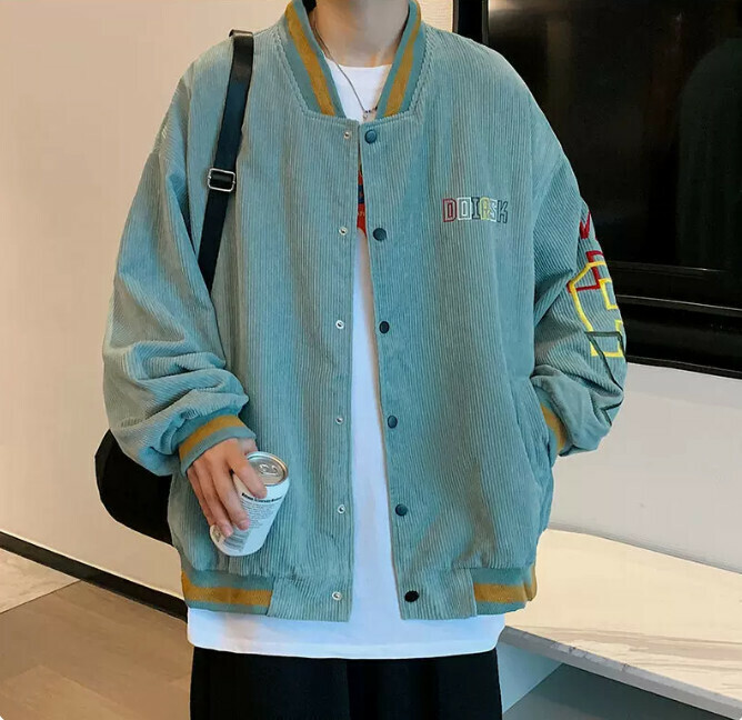 激抵燈芯絨外套男士（藍色 尺碼：M-4XL）（下單後聯絡客服確認發貨尺碼）
