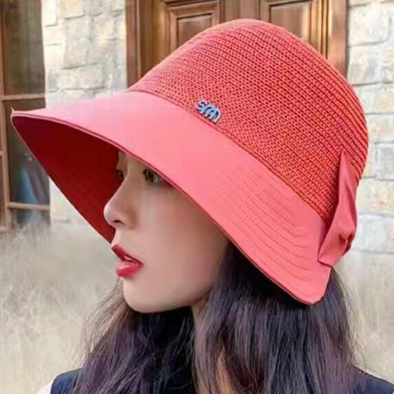 Hot selling breathable sun protection basin hat for women (orange)