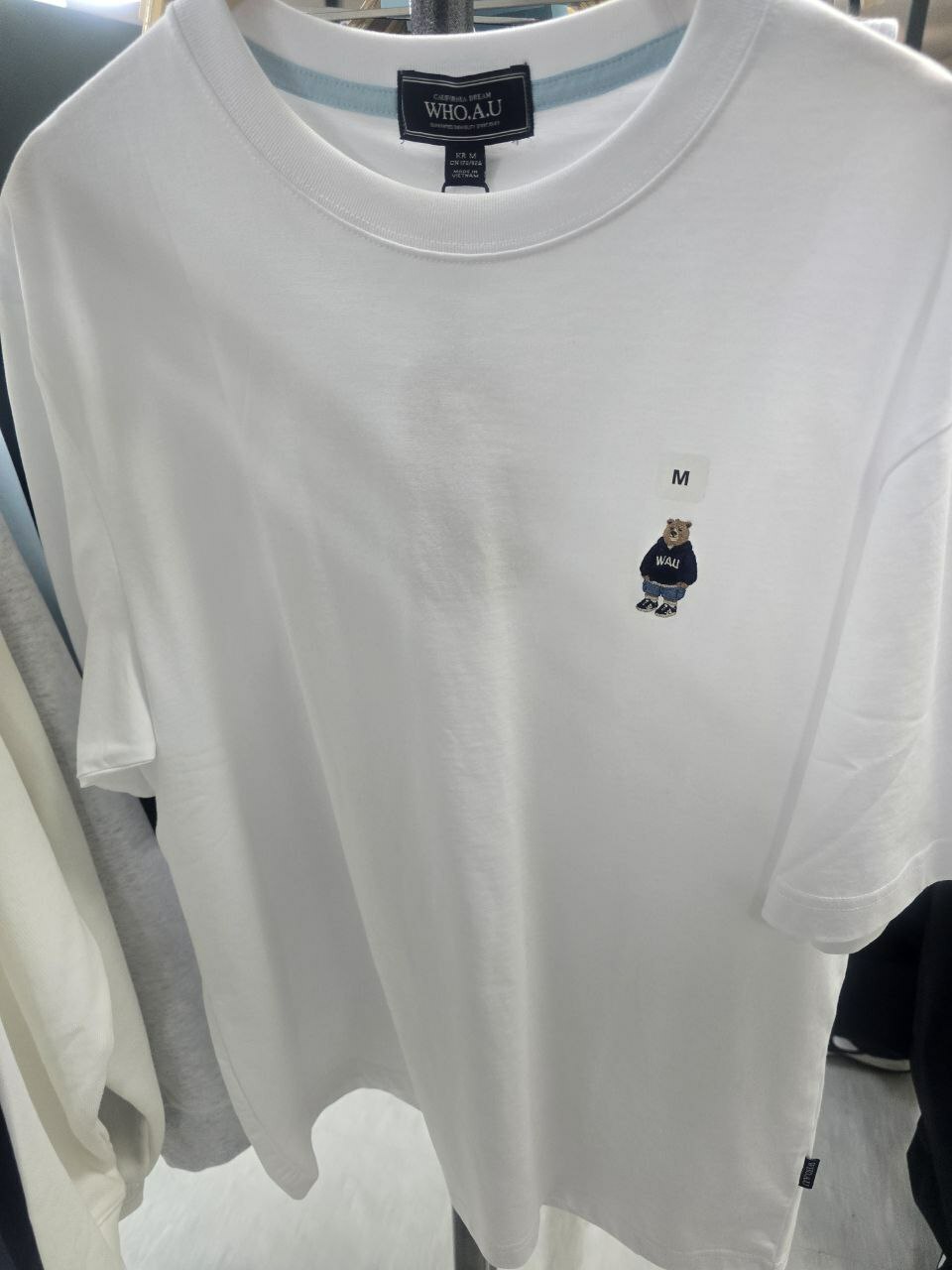 [S] WHO.A.U STEVE SHORT SLEEVE T-SHIRT (LOOSE FIT),IVORY, WHRAE2313U-00-IVORY (SWAU338)