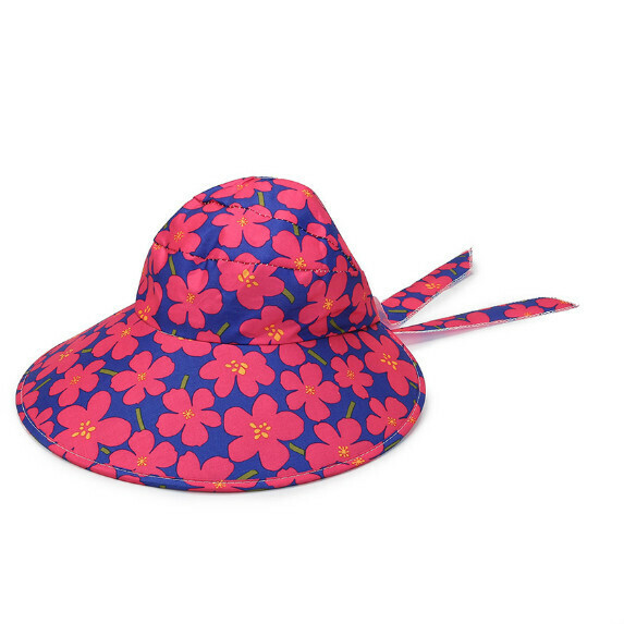 Hot selling big brim sunshade bow fisherman hat for women (rose red)