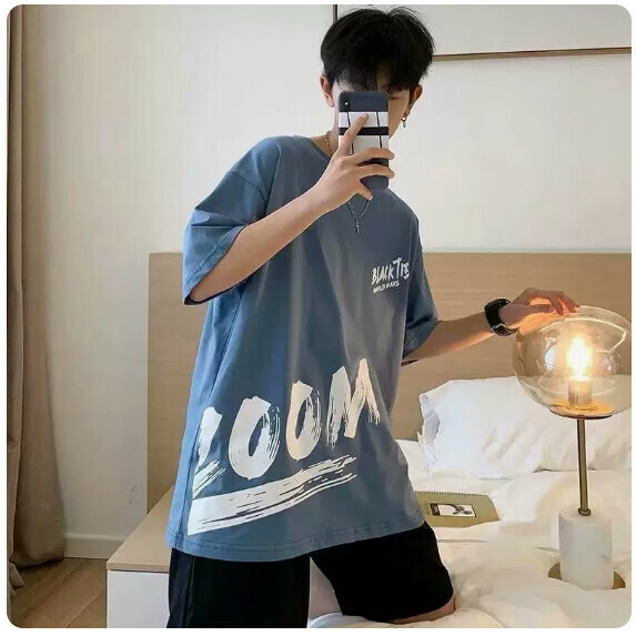 激抵短袖T恤男（藍色【S_5XL碼】（下單後聯繫客服確認發貨尺碼）