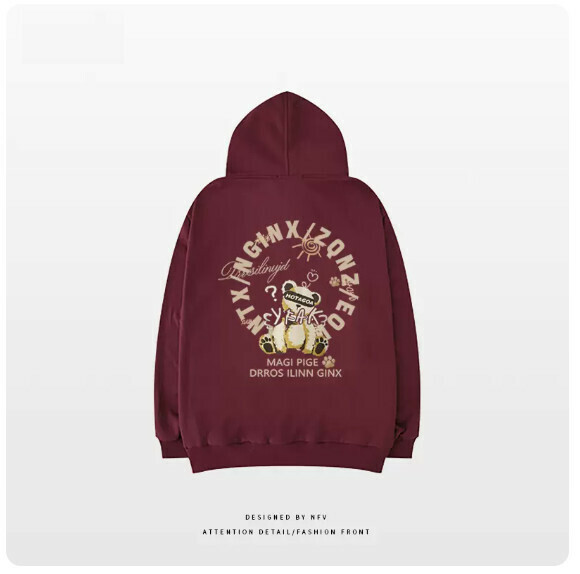 熱賣連帽衛衣【M-3XL】【酒紅色 -薄款】(下單後聯絡客服確認發貨尺碼) 