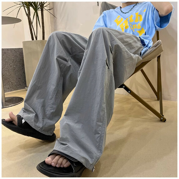 爆款速乾闊腿褲男（灰色【M_2XL碼】（下單後聯繫客服確認發貨尺碼））