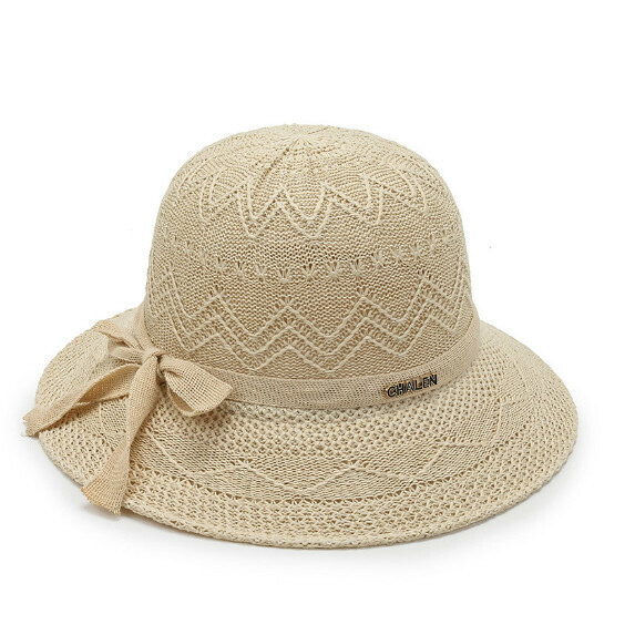 Hot selling big brim sun protection woven straw hat for women (khaki)