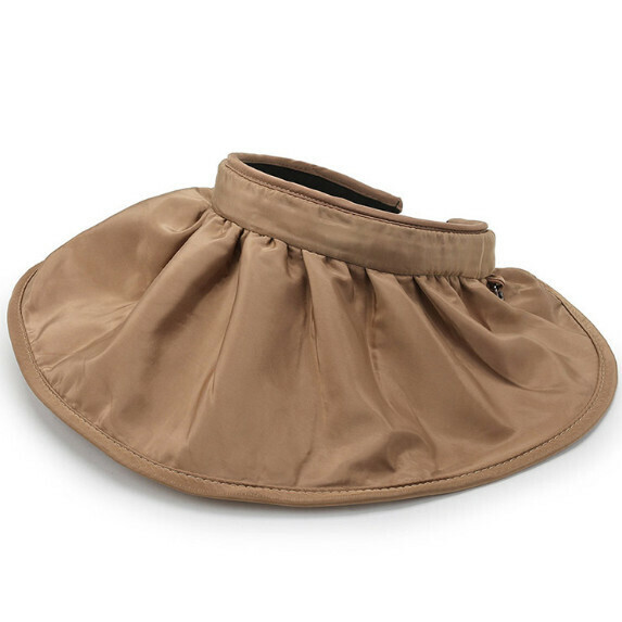 Hot selling large brim sun protection hollow hat for women (khaki)