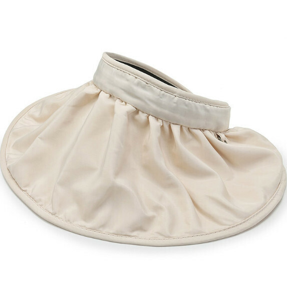 Hot selling large brim sun protection hollow hat for women (beige)