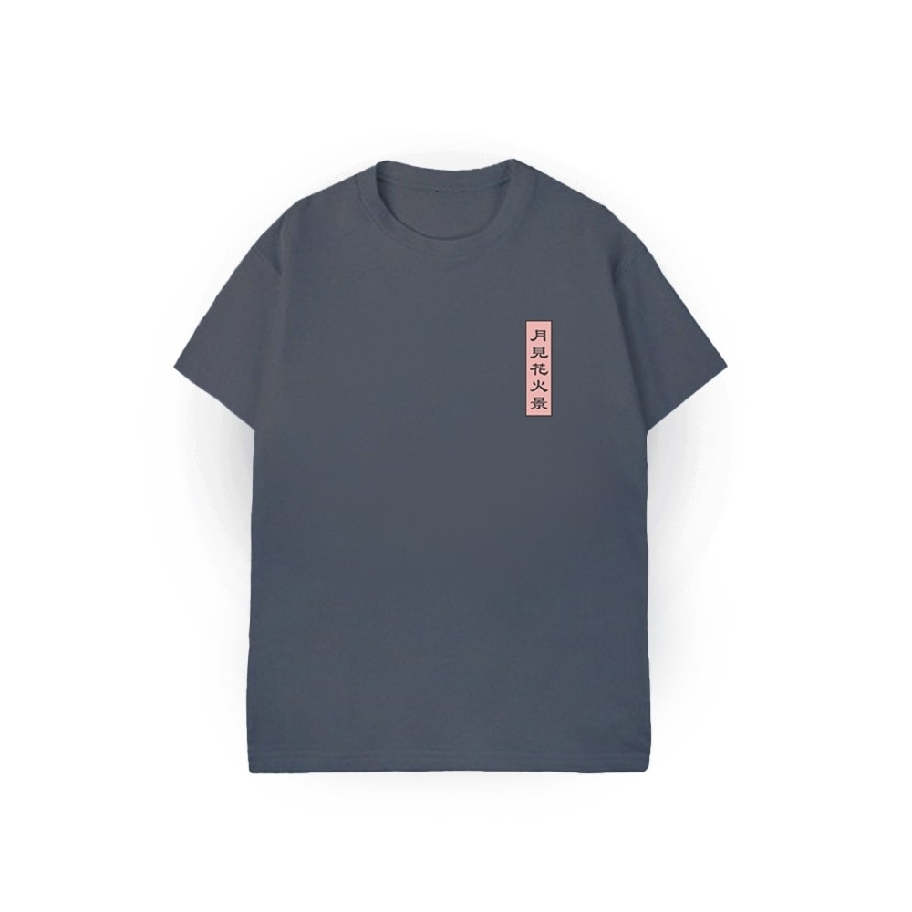 XCTRL 月見花火景短T-灰藍