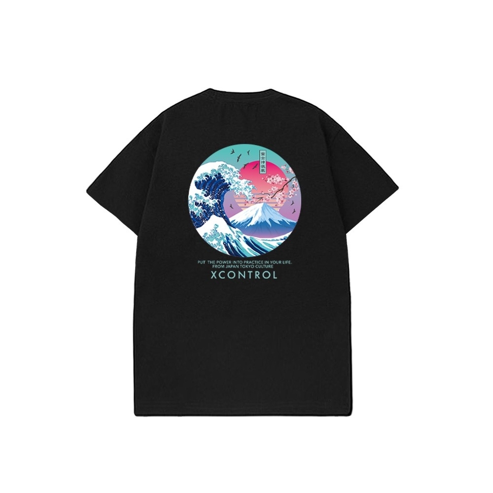 XCTRL 富士沖浪裏短T-黑