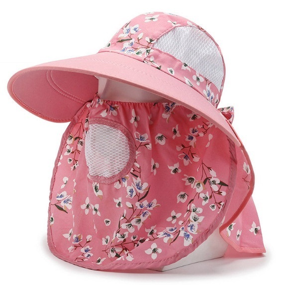 Hot selling breathable tea picking hat for women doing farm work (rose red)
