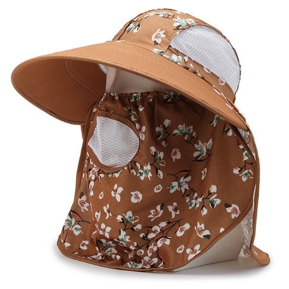 Hot selling breathable farm work tea picking hat for women (brown)