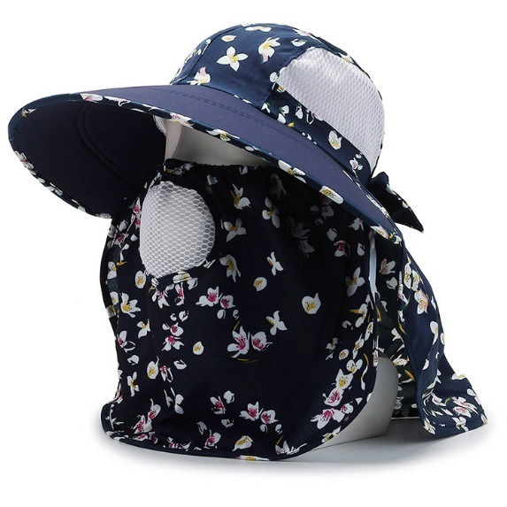 Hot selling breathable tea picking hat for women doing farm work (navy blue)