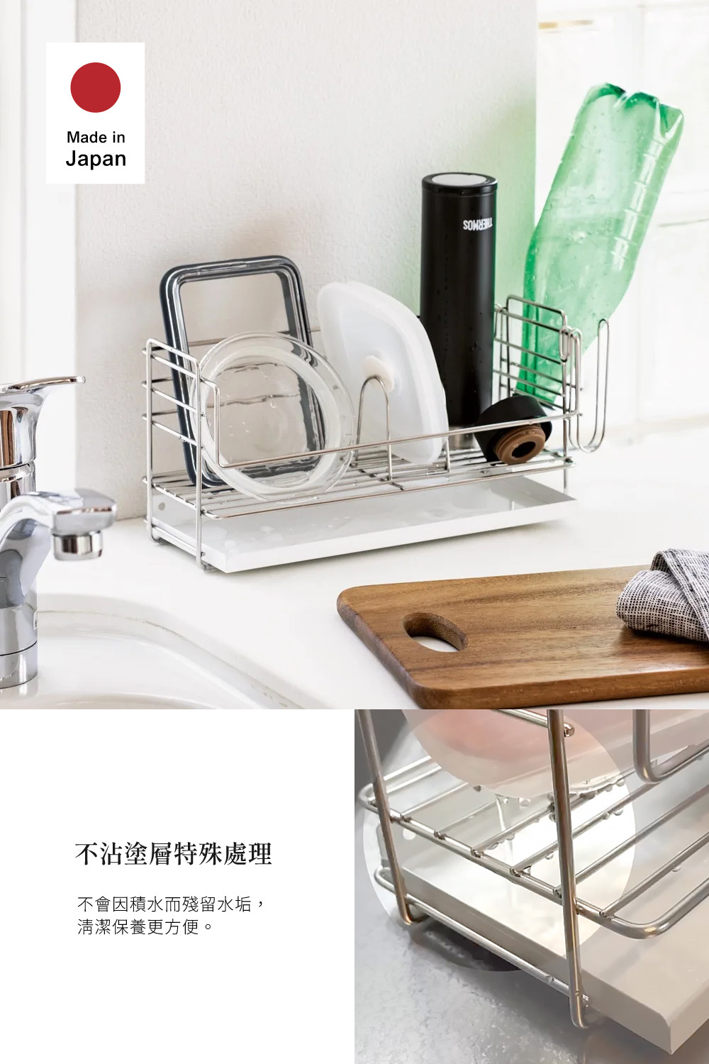 《下村企販》日本製304不鏽鋼萬用分隔瀝水架 大款