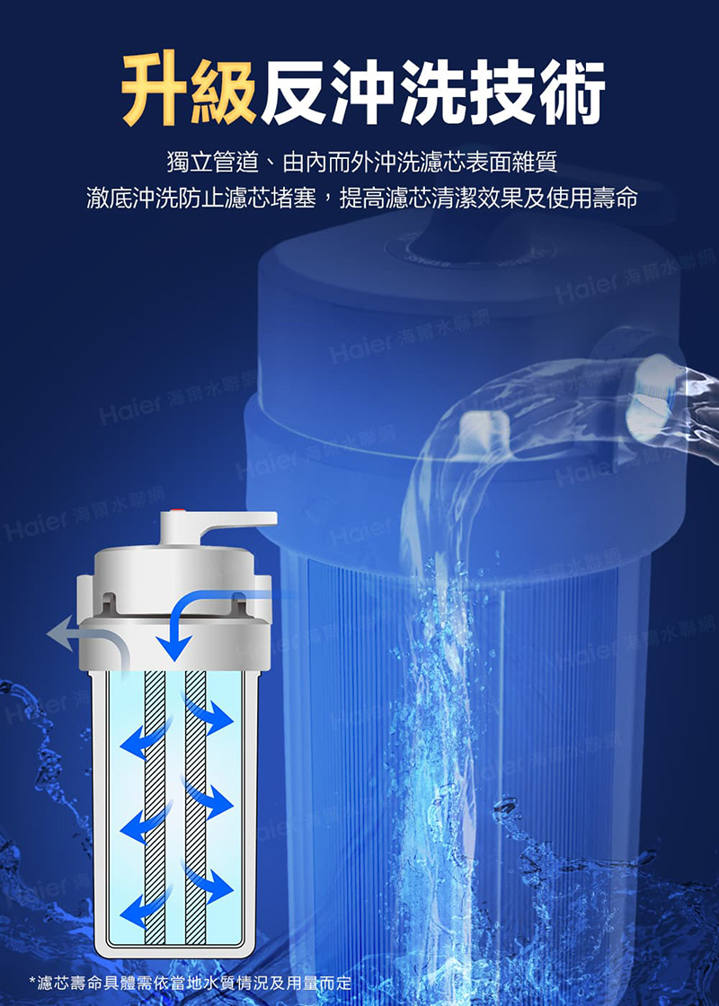 海爾Haier 反沖洗中央淨水罐 10吋(HR-CWP10-VACF)
