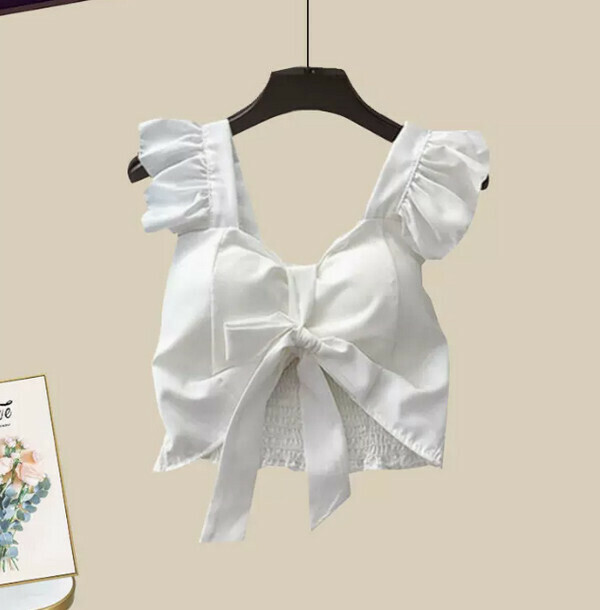 Bow vest sling suspender #Single piece (white) (M-4XL) (contact customer service to confirm size after placing an order) 