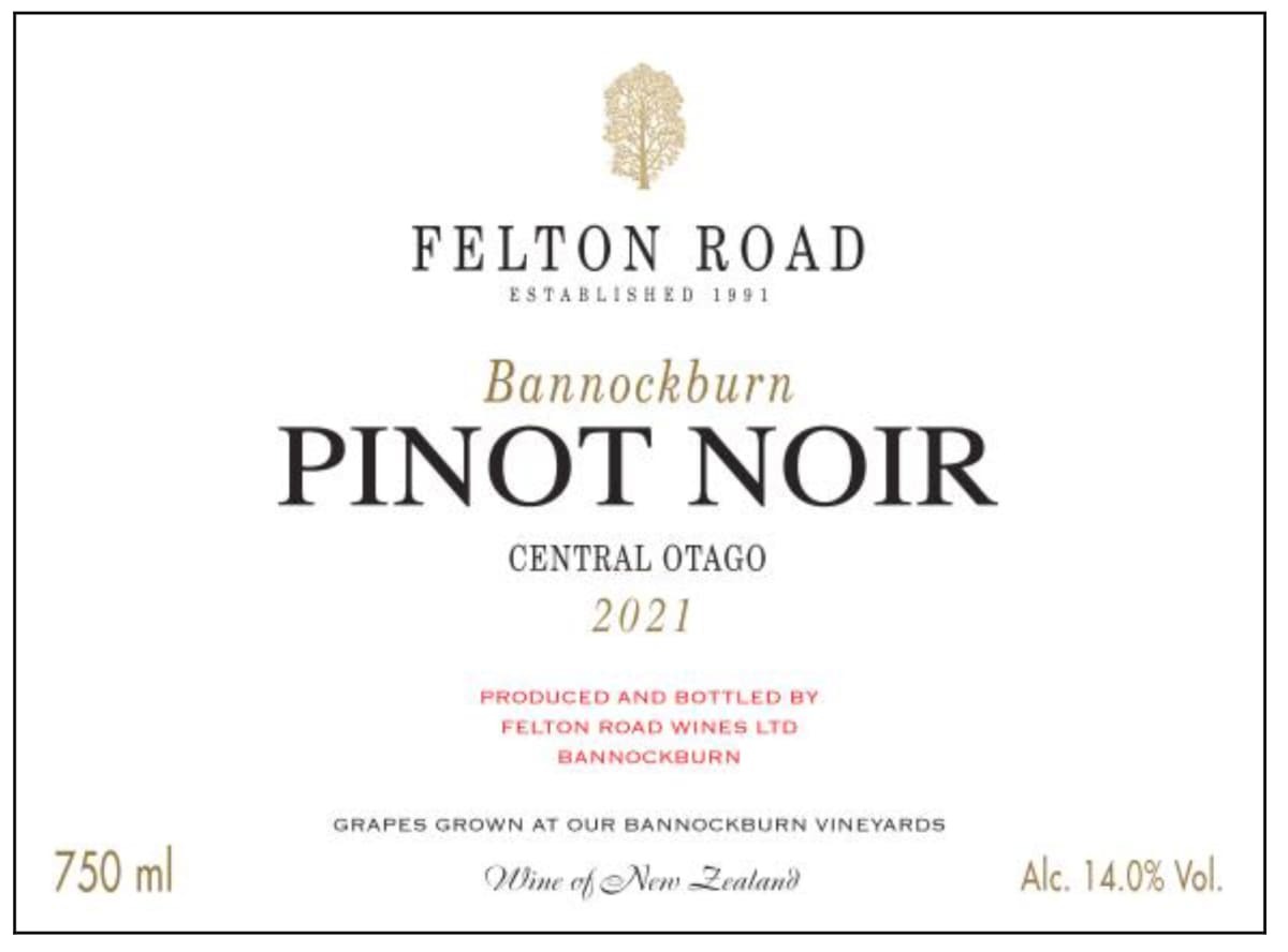 Felton Road Pinot Noir Bannockburn 2021 (JS93)
