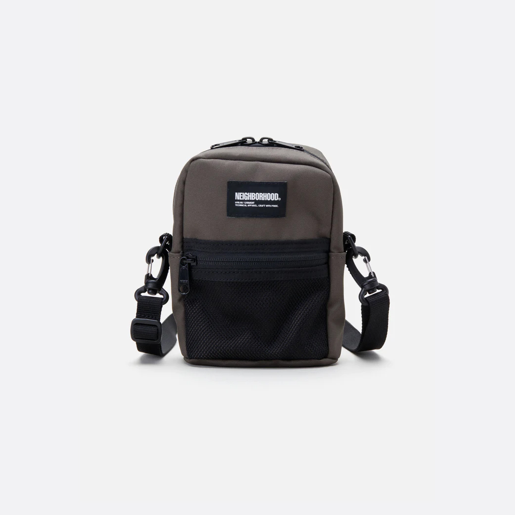 -(B3b01)-NEIGHBORHOOD MINI VERTICAL BAG NBHD 迷你包 小肩包 掛包 黑色/淺褐色/墨綠色-241TQNH-CG05