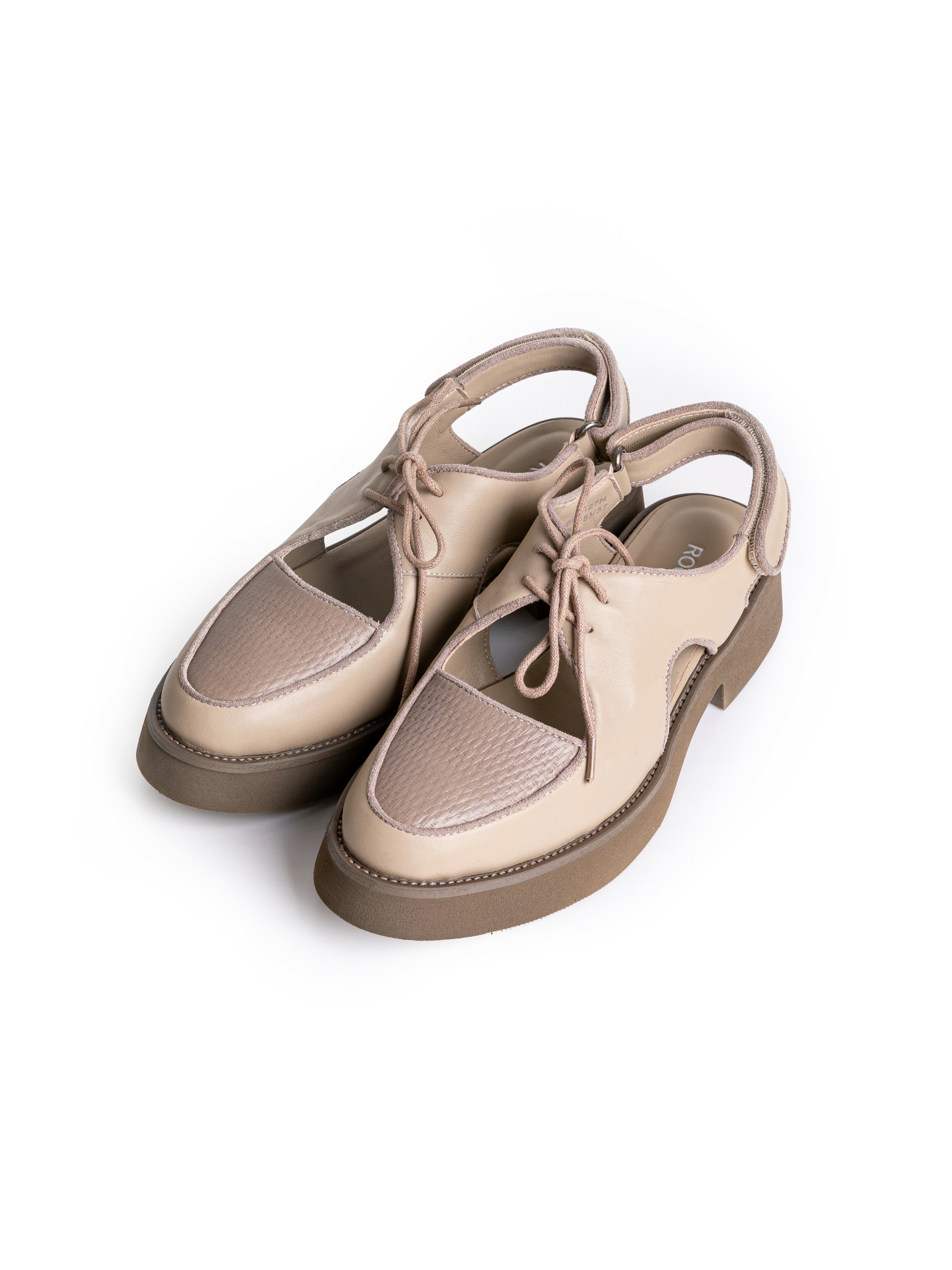 Patchworked pointed leather shoes - S127N