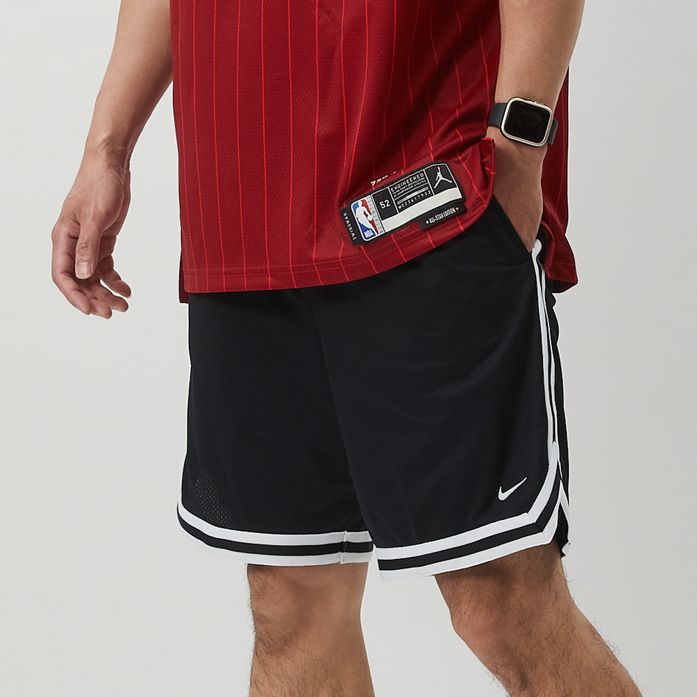 Nike DNA 男 黑白 速乾 網眼 基本款 滾邊 抽繩 籃球 運動 短褲 FN2652-010