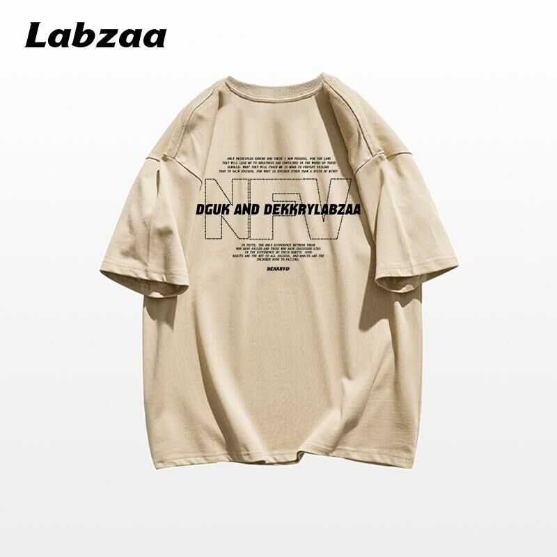 激抵休閒寬鬆短袖T恤( M-3XL碼 卡其色)【下單後請聯絡客服確認發貨尺碼】