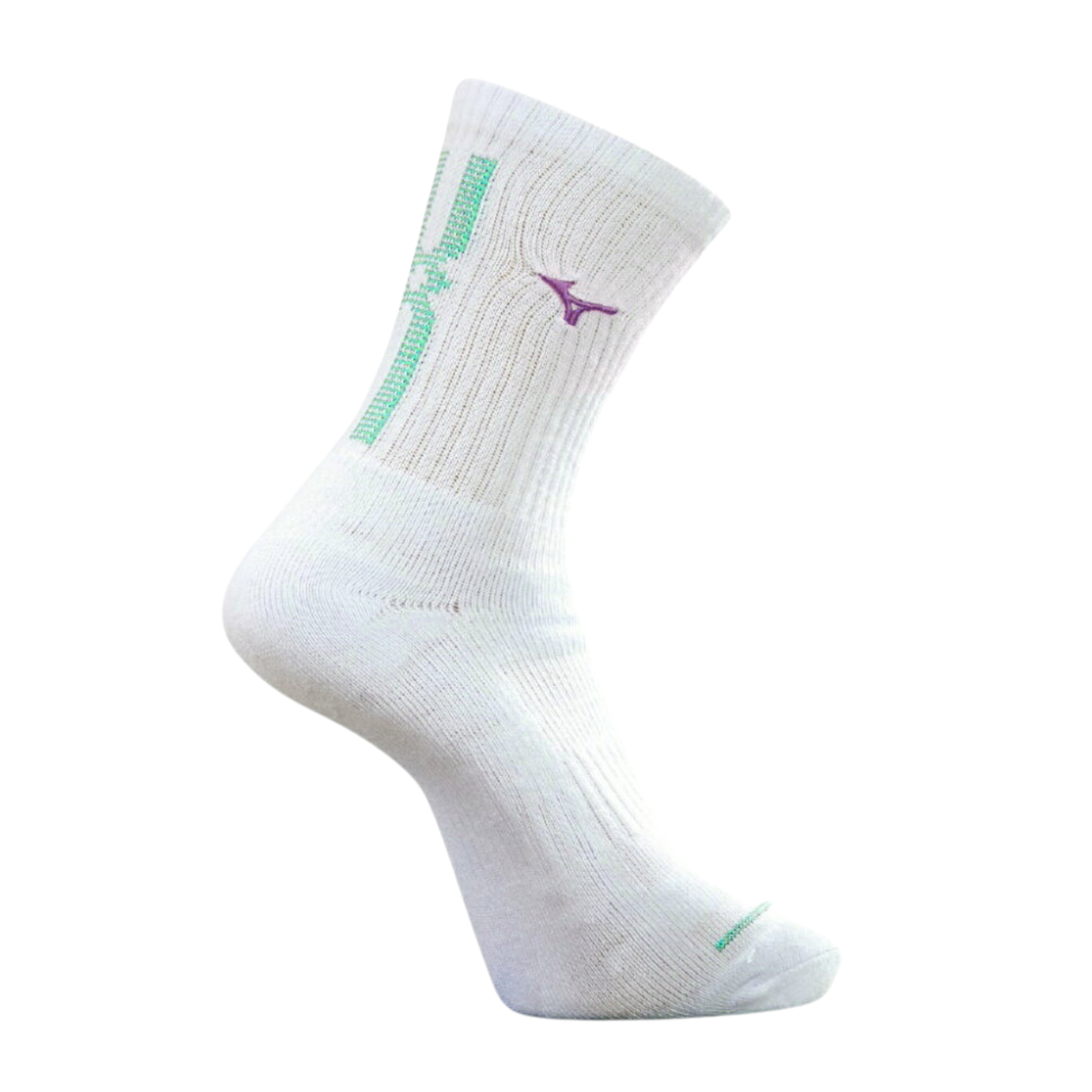 MIZUNO 運動襪 (白綠x紫色)