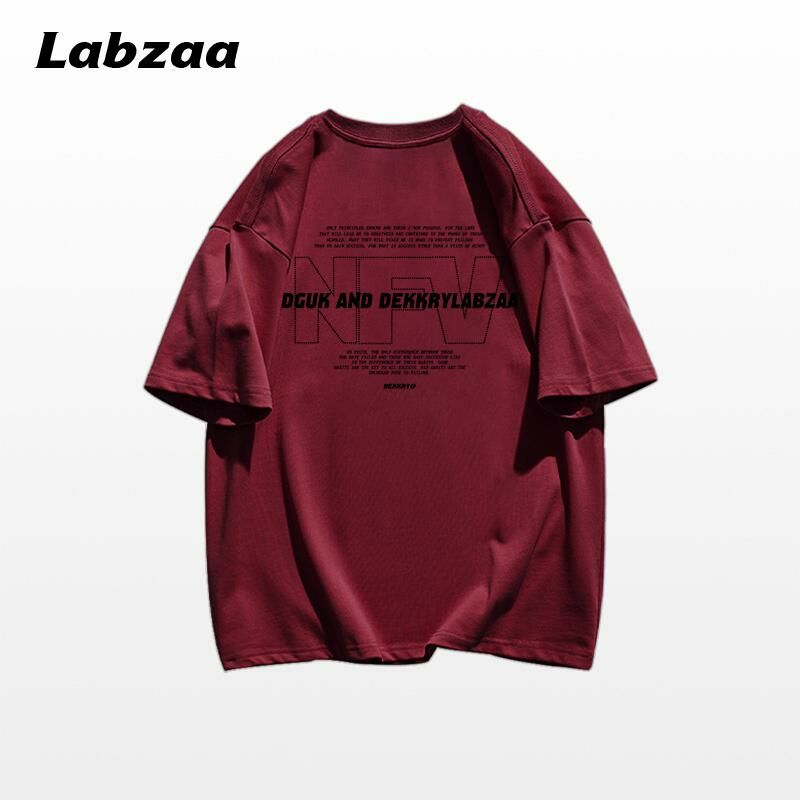 激抵休閒寬鬆短袖T恤( M-3XL碼 酒紅色)【下單後請聯絡客服確認發貨尺碼】