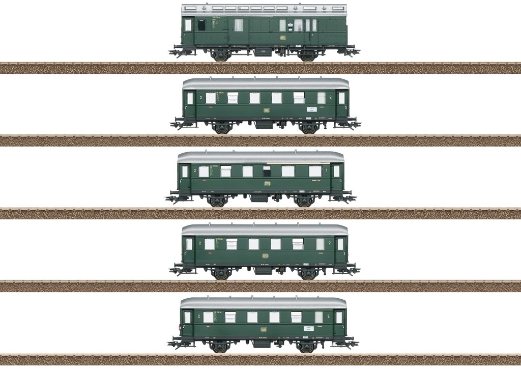 Trix 23225 HO規 Passenger Car Set, DB 數位客車廂.5輛