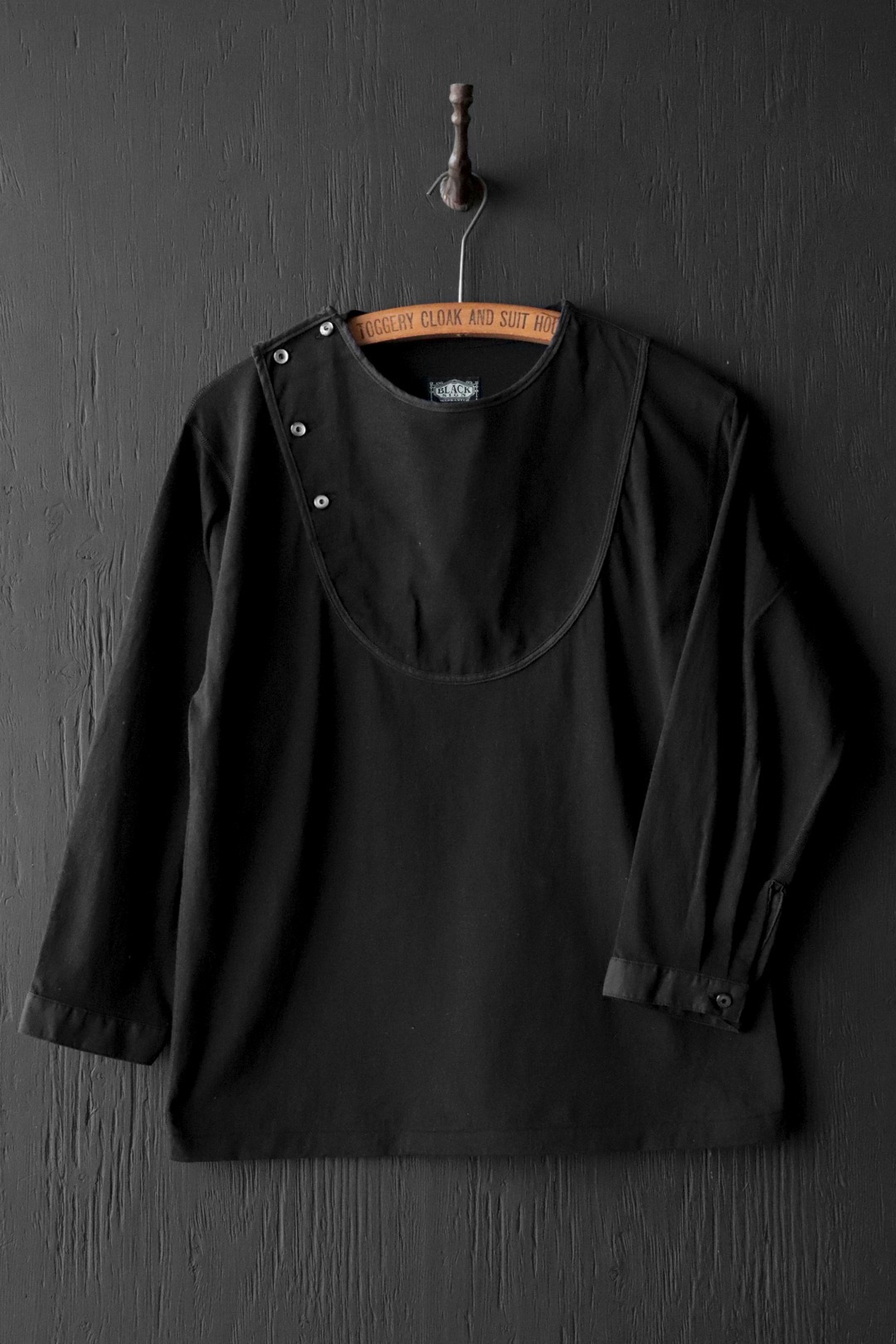 Black Sign 3/4 sleeve Double Breasted Underwear / Midnight Black