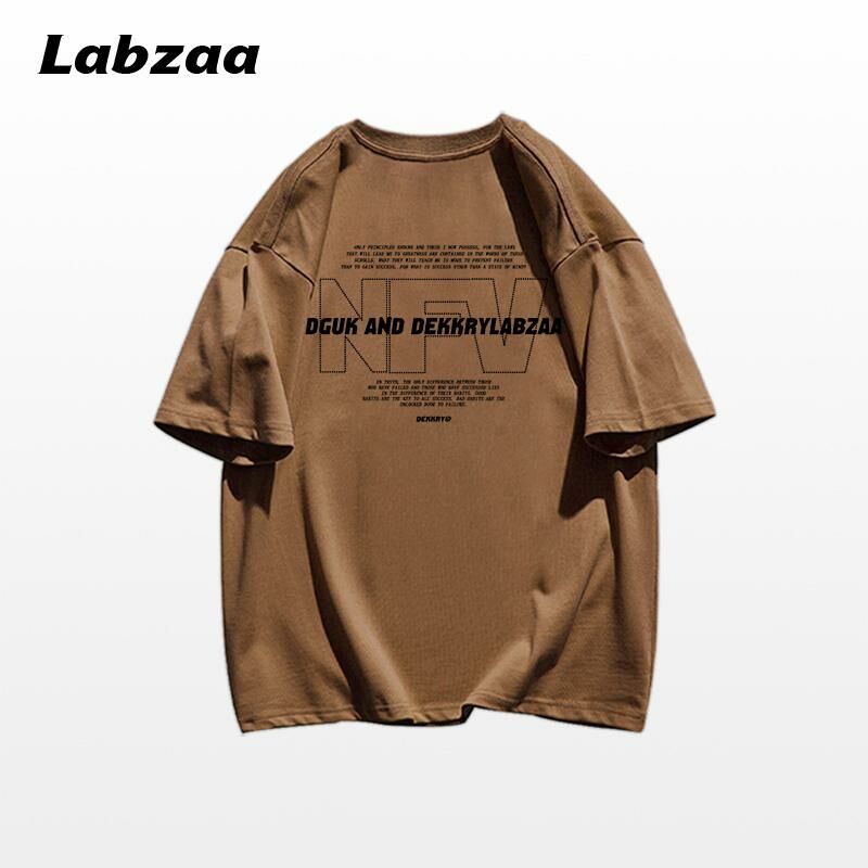 激抵休閒寬鬆短袖T恤( M-3XL碼 棕色)【下單後請聯絡客服確認發貨尺碼】