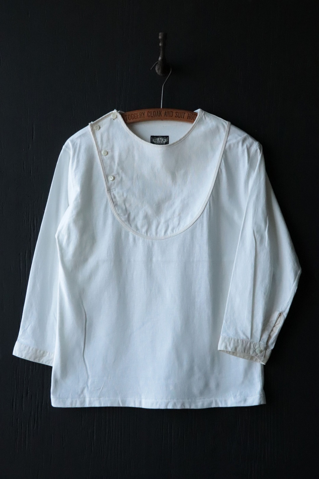 Black Sign 3/4 sleeve Double Breasted Underwear / Bone White