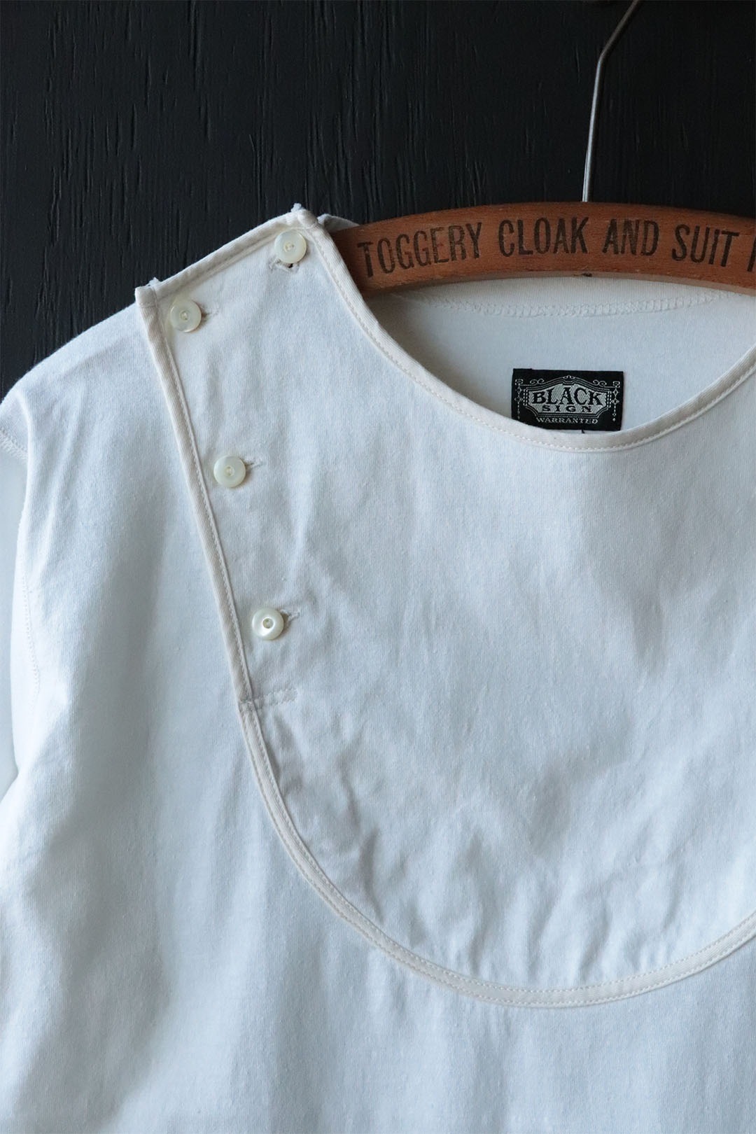 Black Sign 3/4 sleeve Double Breasted Underwear / Bone White