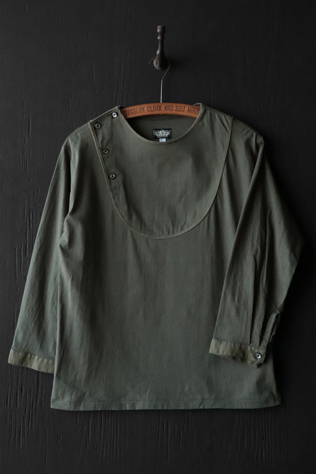 Black Sign 3/4 sleeve Double Breasted Underwear / Soldier Green