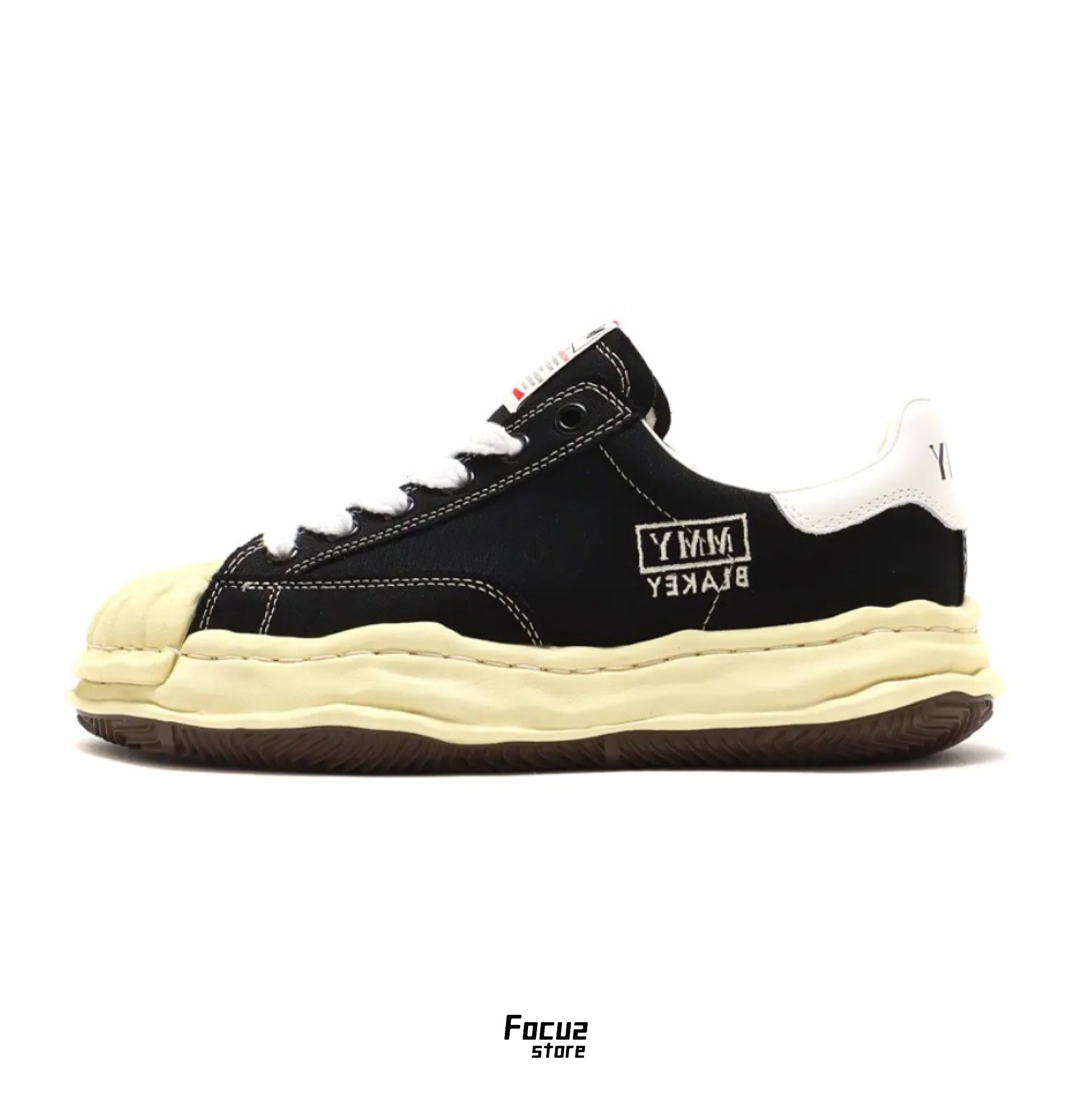 【Focus Store】現貨秒發 Maison Mihara Yasuhiro Blakey OG Sole Vintage Canvas Low "Black" 黑色 奶油底 三原康裕 MMY A09FW732