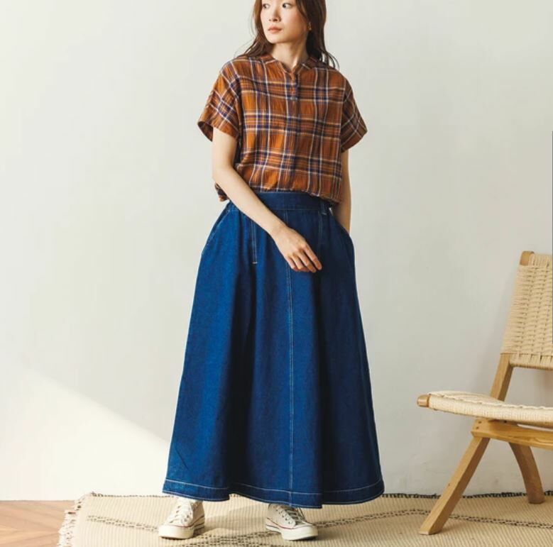 (訂購款) retro風棉質啡色格紋襯衫 【日本直送】