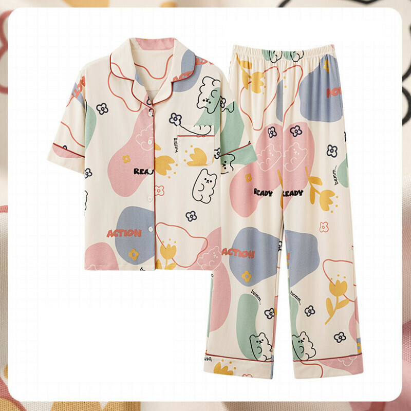 激抵短袖長褲睡衣套裝【M-XXL碼 LF-702】【下單后聯絡客服確認發貨尺碼 】