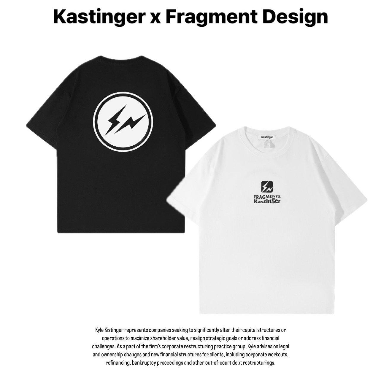 聯名 Kastinger X Fragment Design 胸口方形小閃電 背後雙層圓圈閃電 藤原浩 短袖 短T TEE B-RHML240KT5007