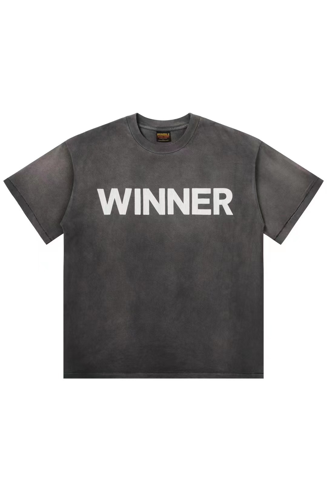 HUMBLE WINNER水洗做舊標語短袖