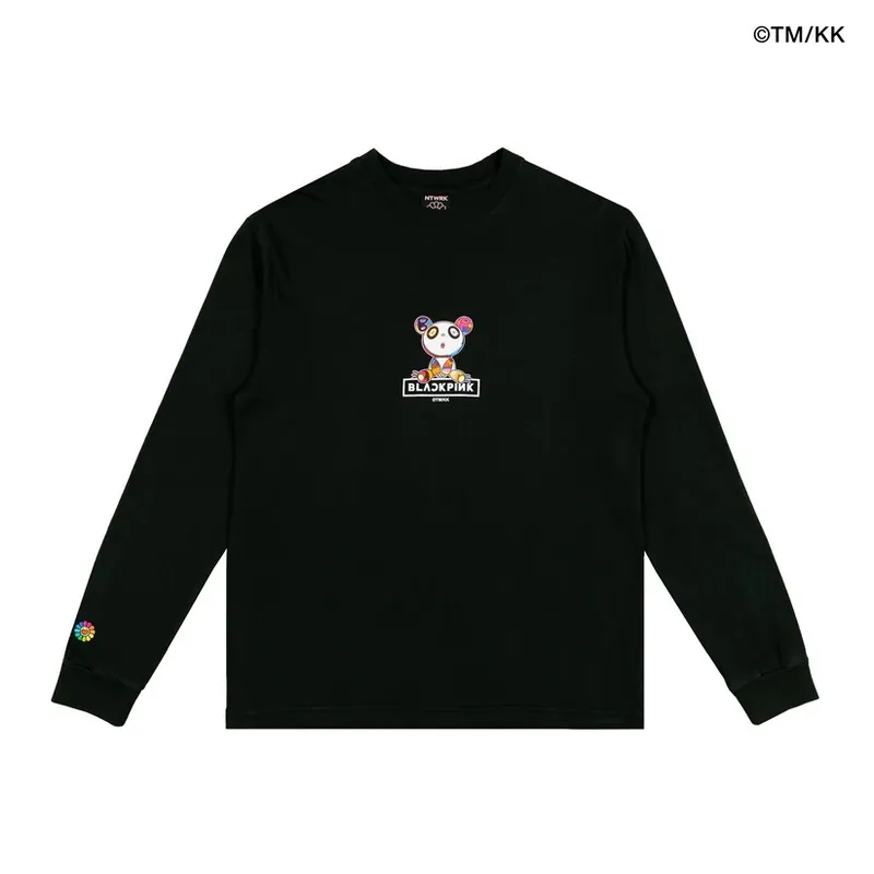 BLACKPINK X Takashi Murakami Part 2 " In Your area " 聯名 Pandakashi Dreams Long Sleeve Shirt MUSINSA 背後大熊貓 黑色衛衣 長T