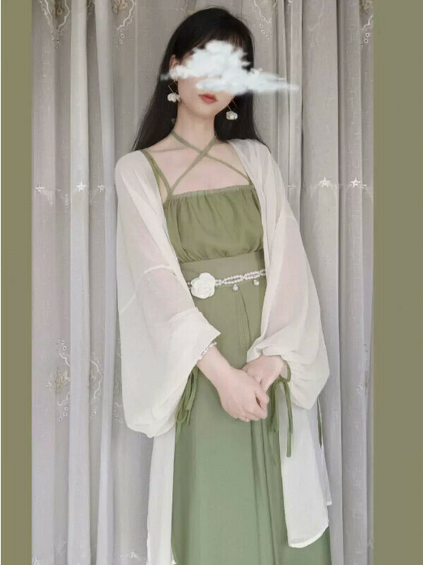 Slip Dress#Single Piece (Green [No Belt]) (M-4XL Size) (Contact customer service to confirm size after placing an order) 