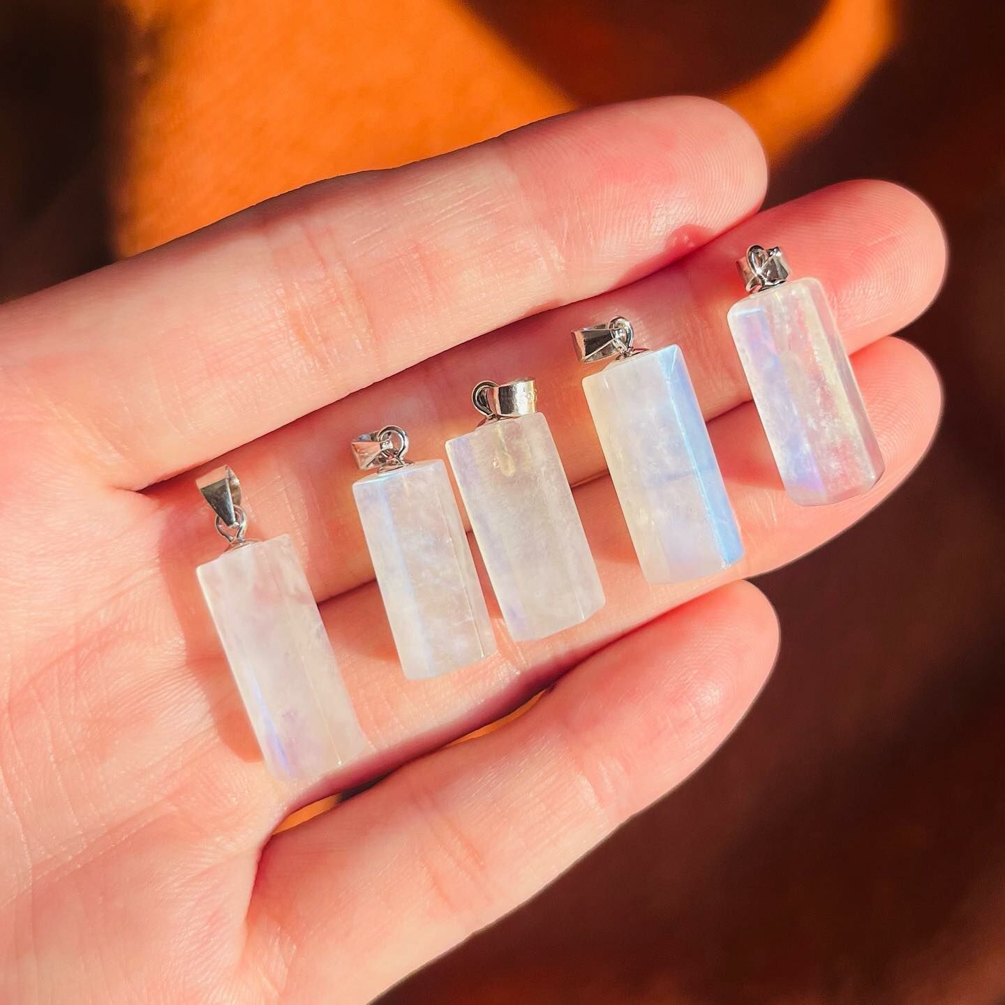 [原石] 斯里蘭卡月光石 項鍊吊墜 925銀墜頭