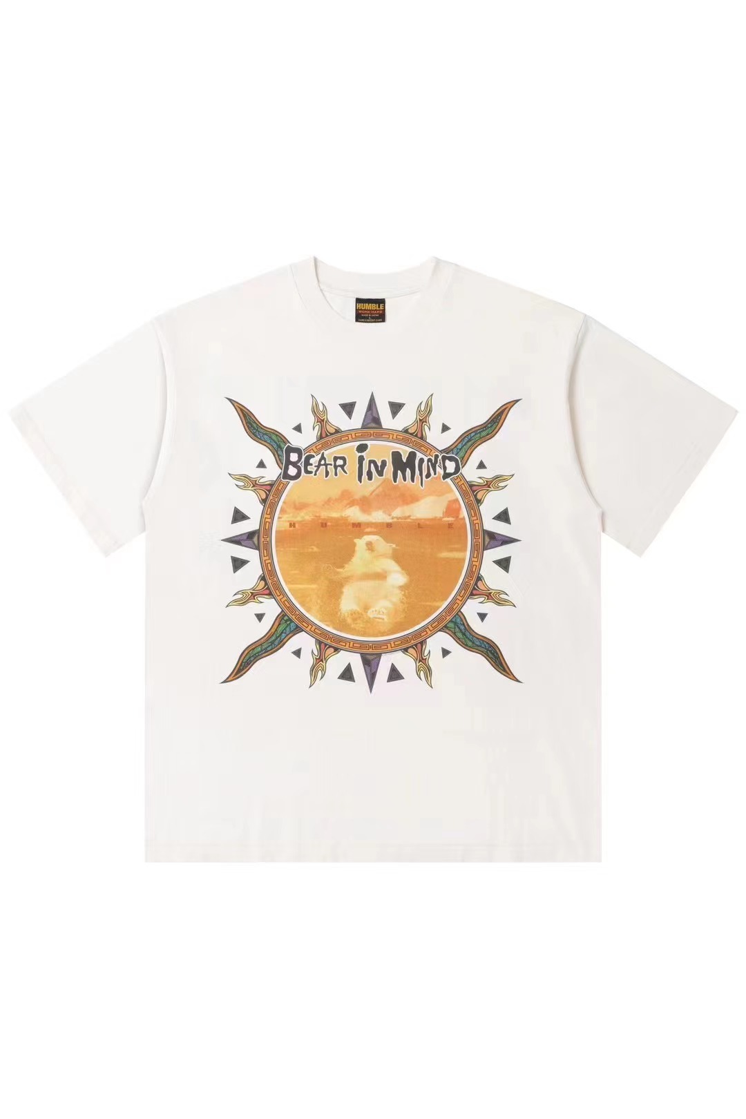 HUMBLE 北極熊翻玩水洗做舊標語短袖