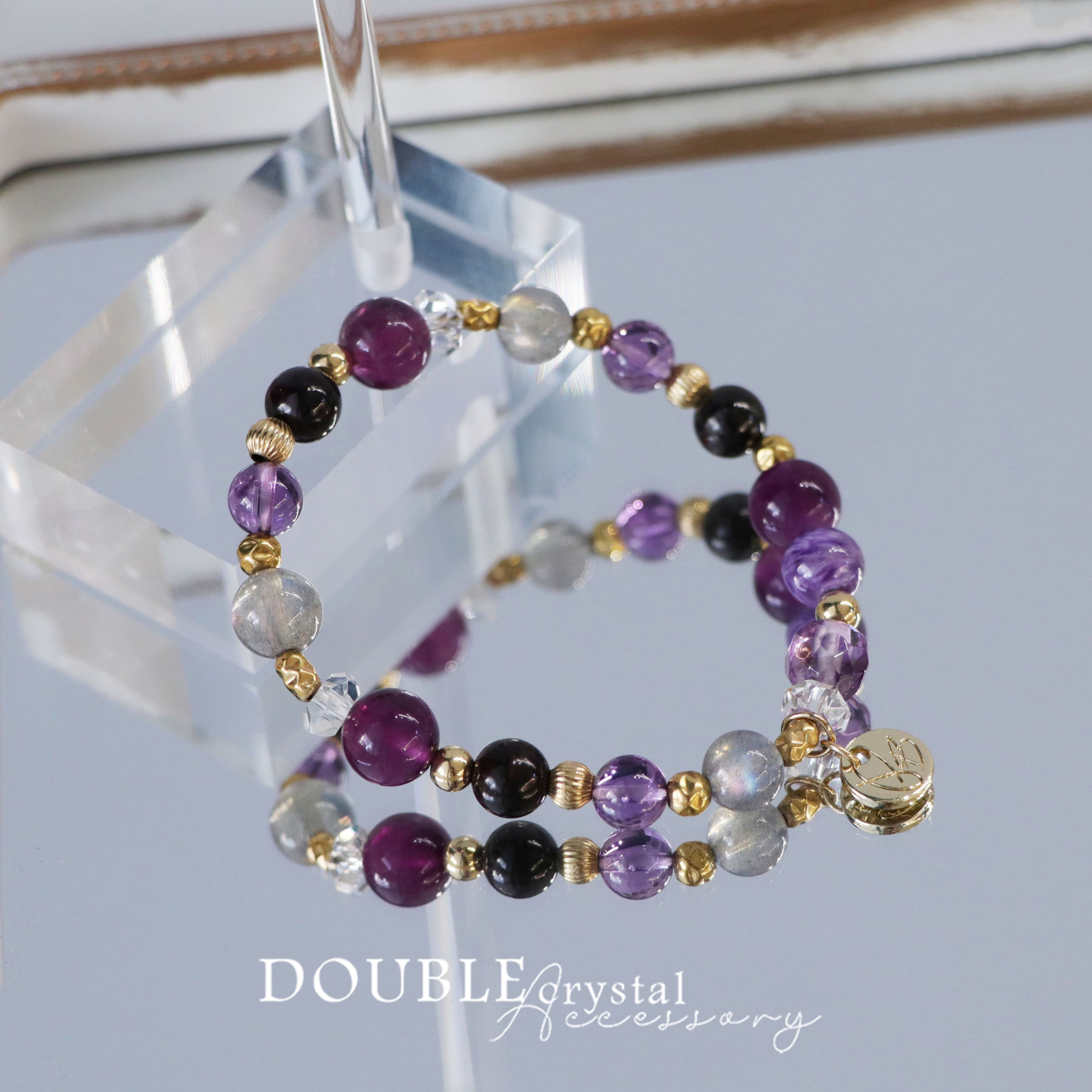 扶桑（七號人）：黑舒俱萊．紫螢石．紫龍晶．紫水晶．拉長石