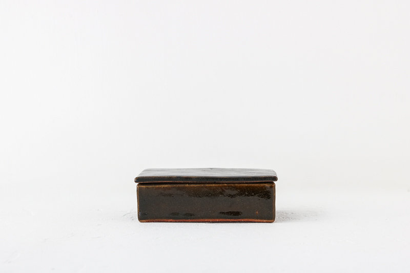 +g 日野明子選品-七尾佳洋 黑釉柿色奶油盒