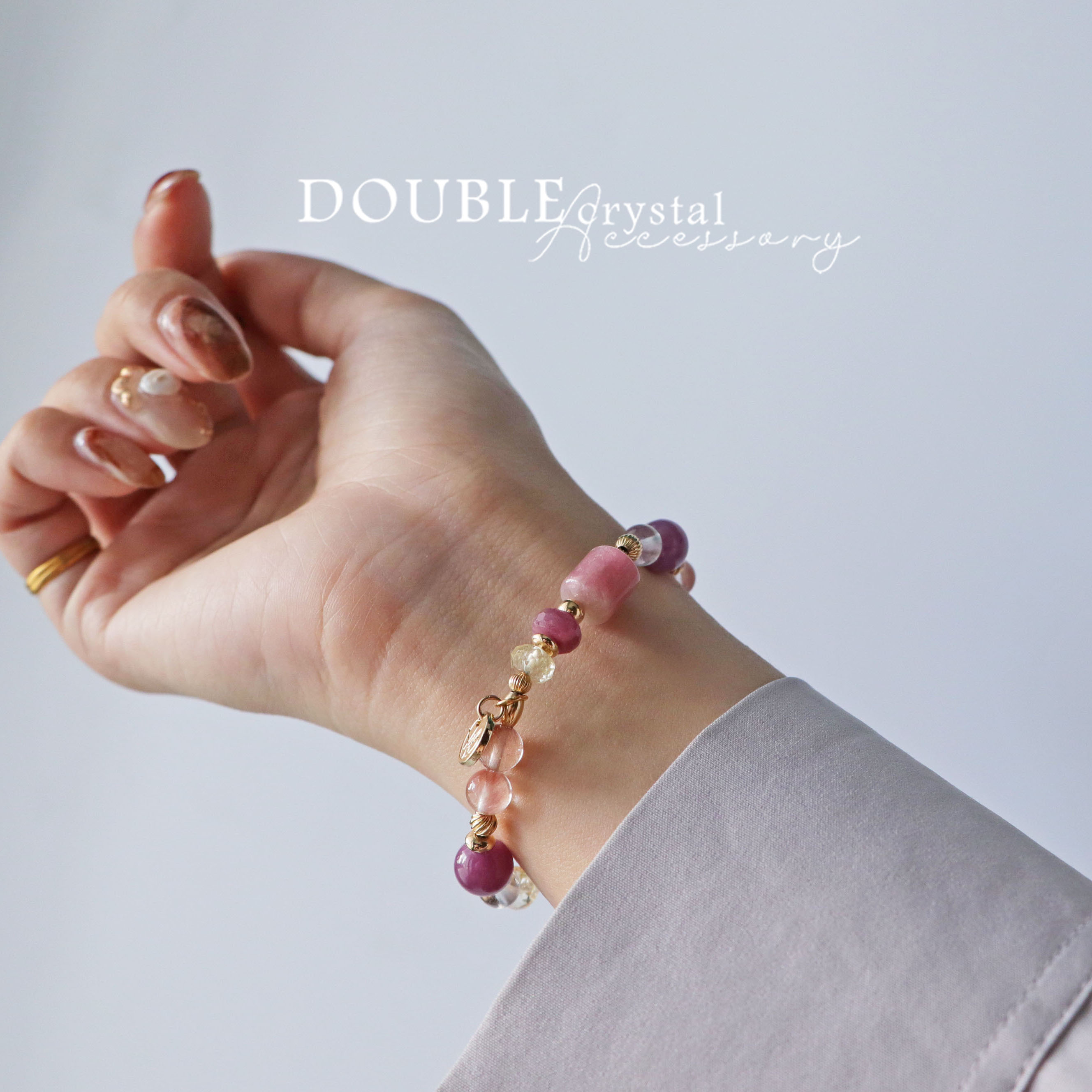 奧蘿拉的日記（限量）：紅寶石．粉碧璽．橙粉兔毛．彩尖晶