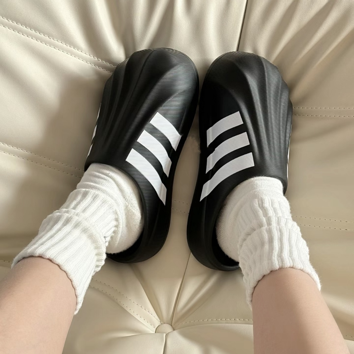 Adidas Adifom Superstar Mule 三線 懶人鞋 貝殼鞋 穆勒鞋 拖鞋 白 黑