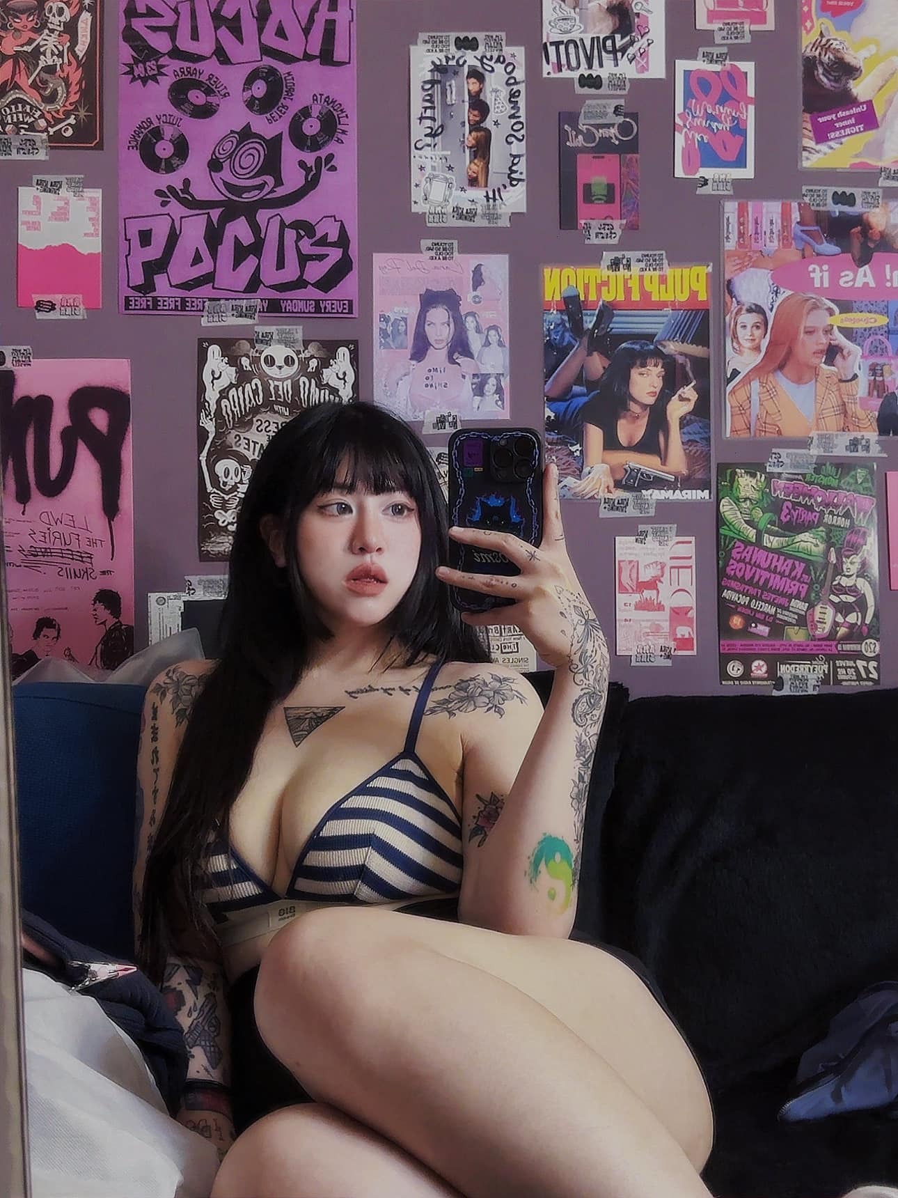 ✨條紋辣妹三角杯內衣✨