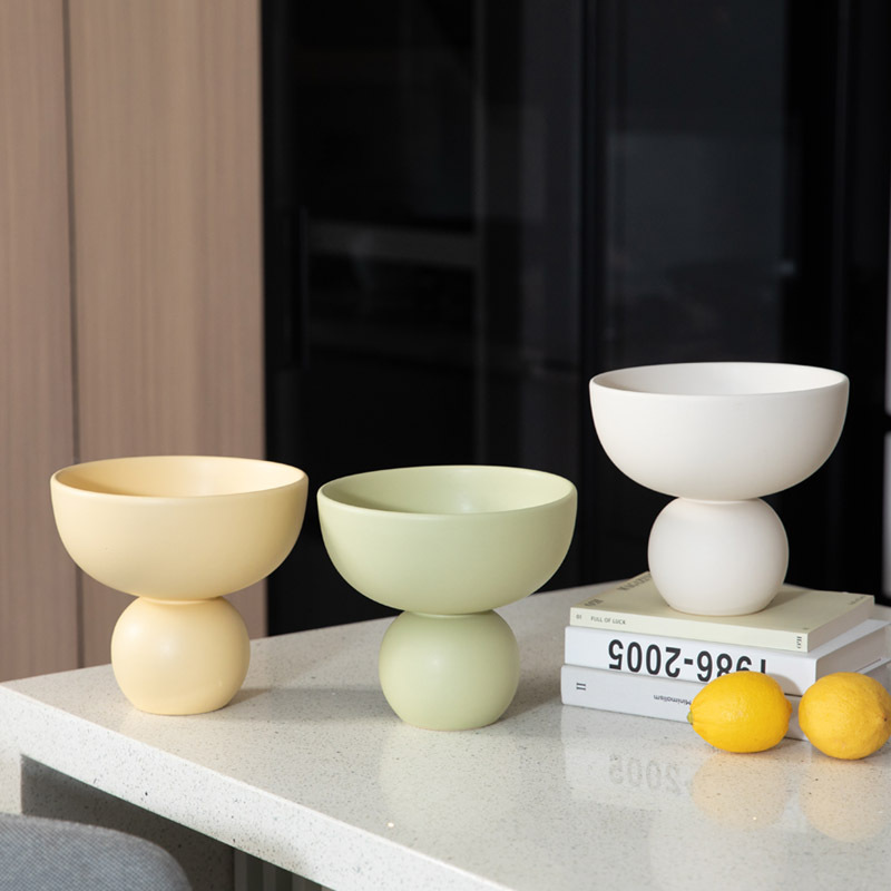 《4168》奶油糖果色系陶瓷高腳餐碗