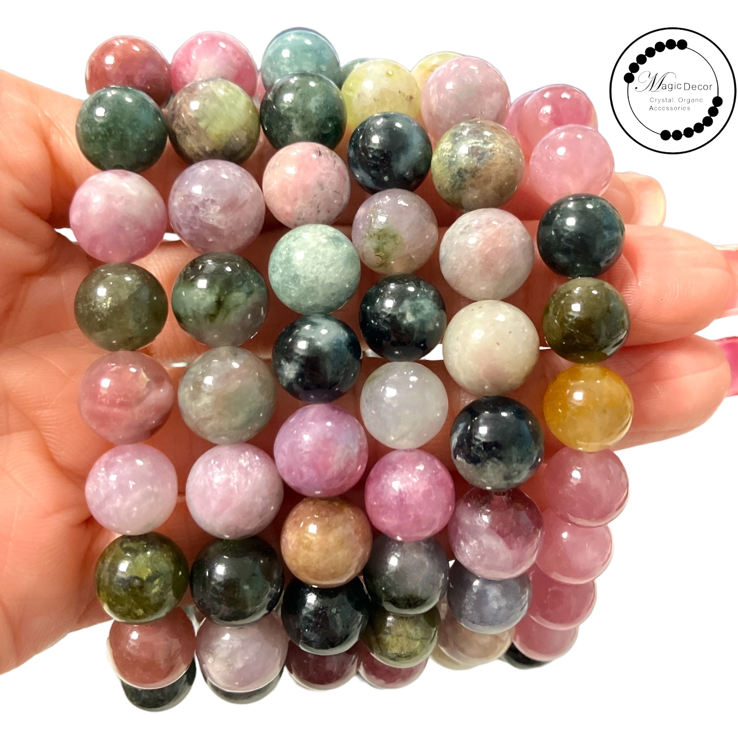 260117 - C58 9mm+老礦彩碧璽手串