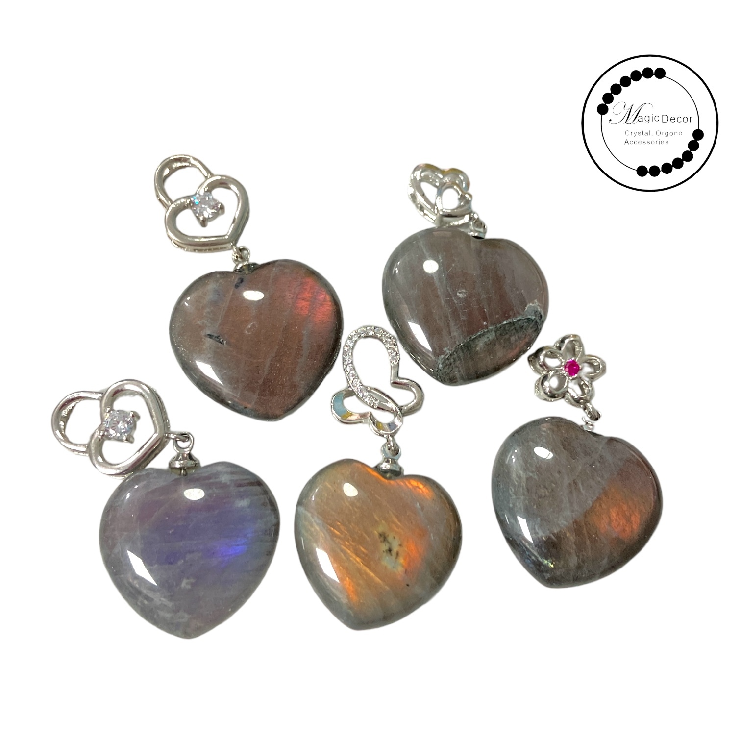 250816 - C51 人魚姬紫拉長石純銀心心吊咀1粒