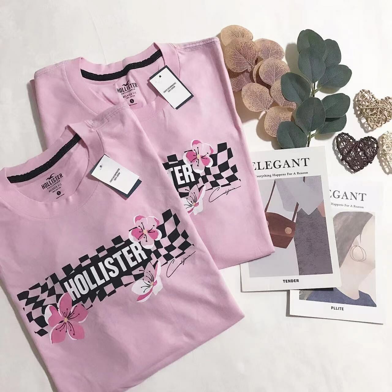 HOLLISTER FLORAL BACK PRINT TEE 櫻花系列